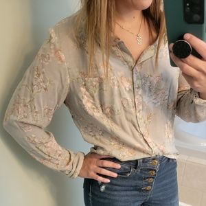 Long sleeve floral button down